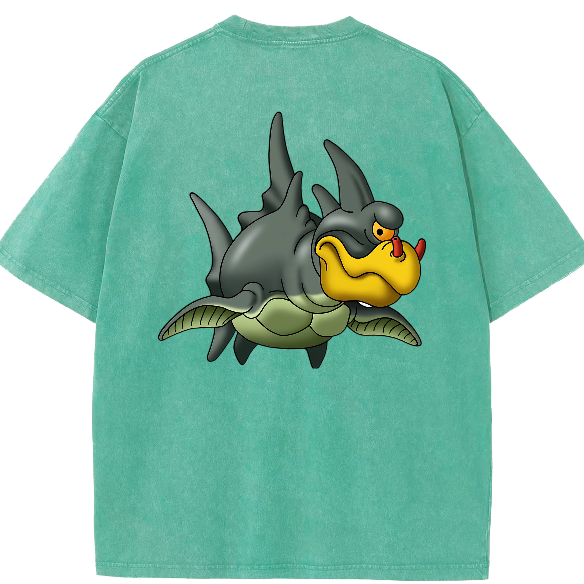 （画像用） ドラゴンクエスト Doragon Kuesuto Dragon Quest 綿100% ヴィンテージ風 半袖Tシャツ（背面プリント）